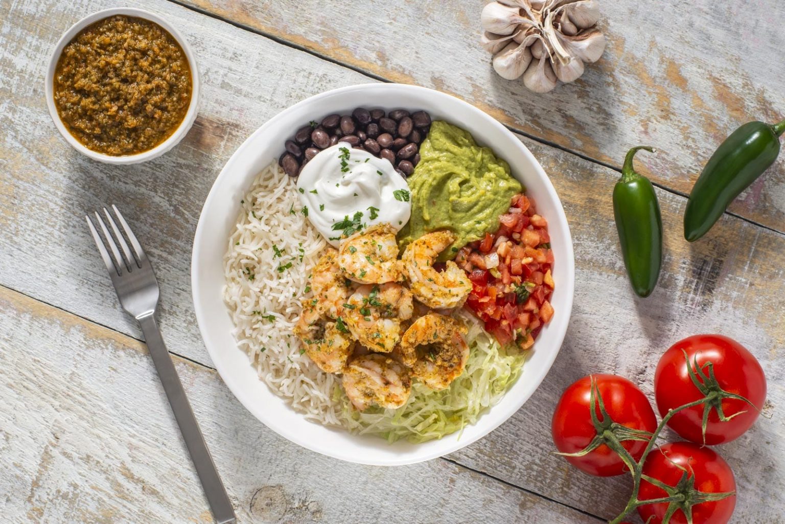 Sofrito Shrimp Burrito Bowls | SupHerb Farms