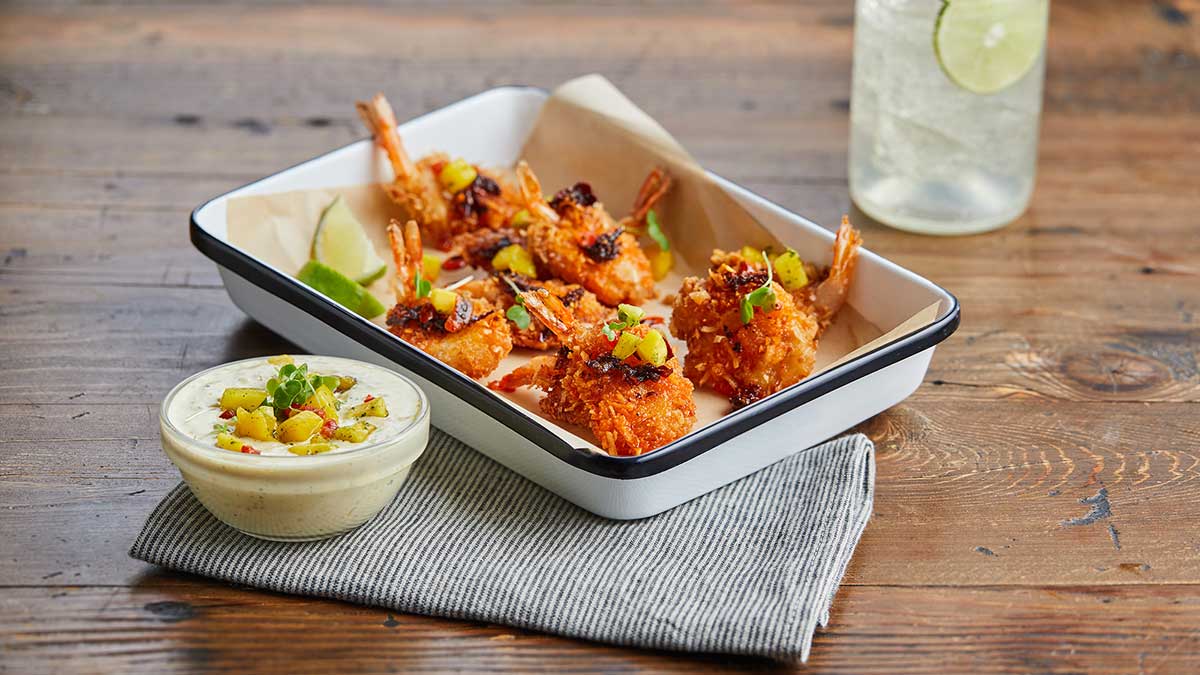 mango chile coconut shrimp