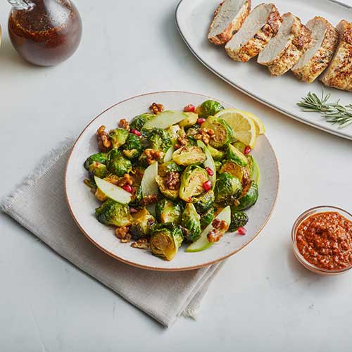 Harissa-Honey Roasted Brussels Sprouts