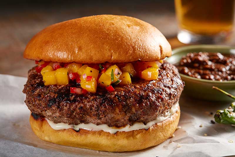 Jamaican Jerk Burger with Mango Salsa