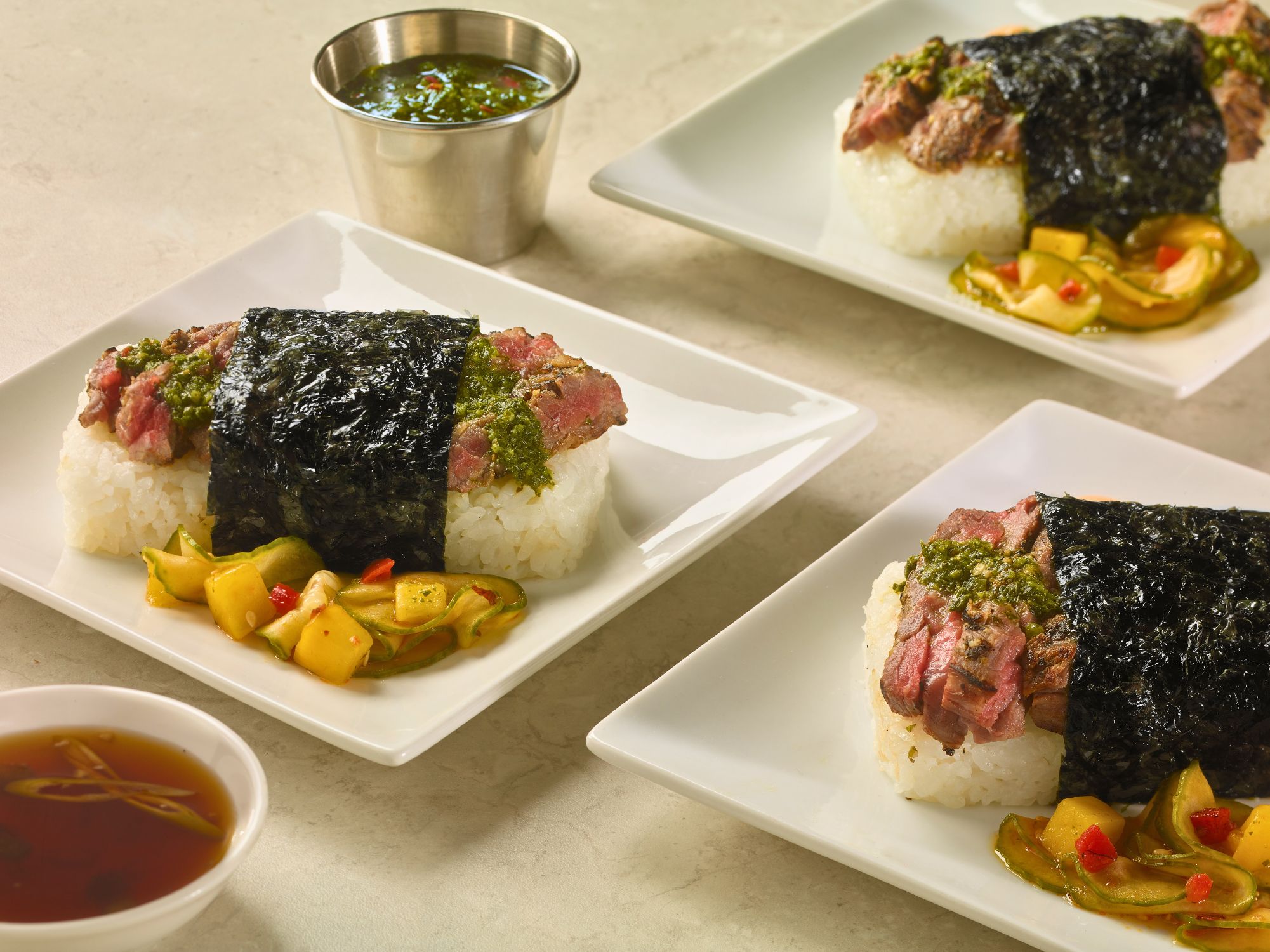 Steak Musubi with Chimichurri Sauce