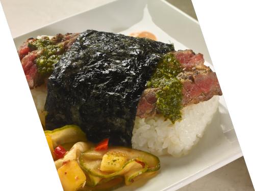 Steak Musubi with Chimichurri Sauce